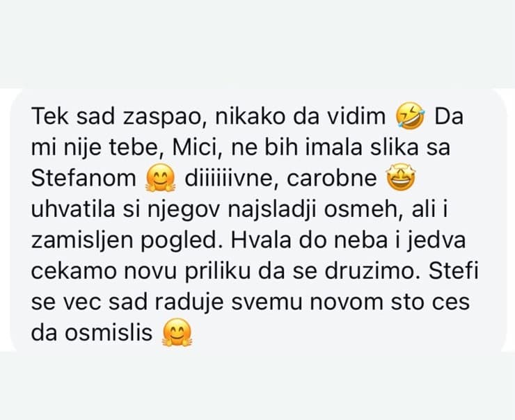 Poruka roditelja zahvalnih na fotografijama Stefana